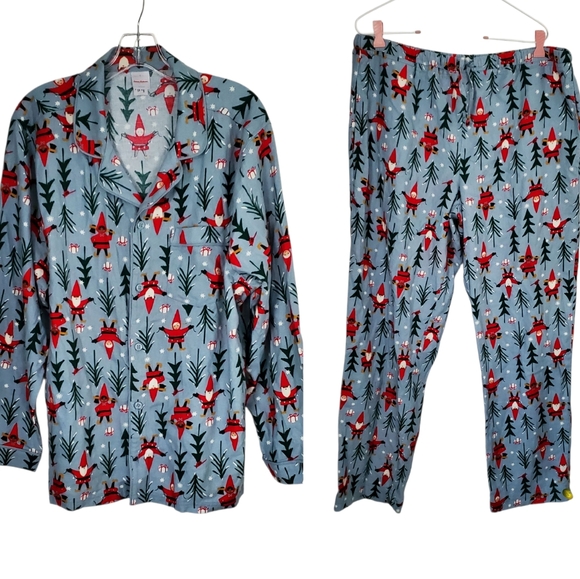 Hanna Anderson Men's Festive Christmas Pajama Flannel Set. Large. - Picture 2 of 12